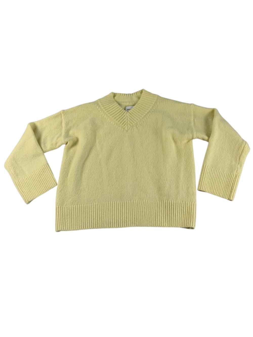 Abercrombie & Fitch Cozy Pastel Yellow V-neck Pullover Sweater Women XS Spring